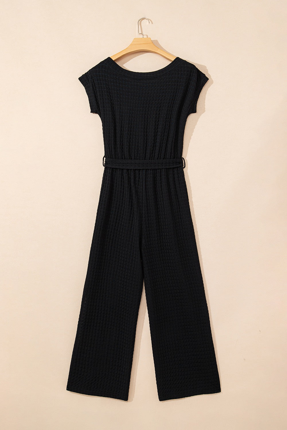 Black Checkered Mesh Jumpsuit LT