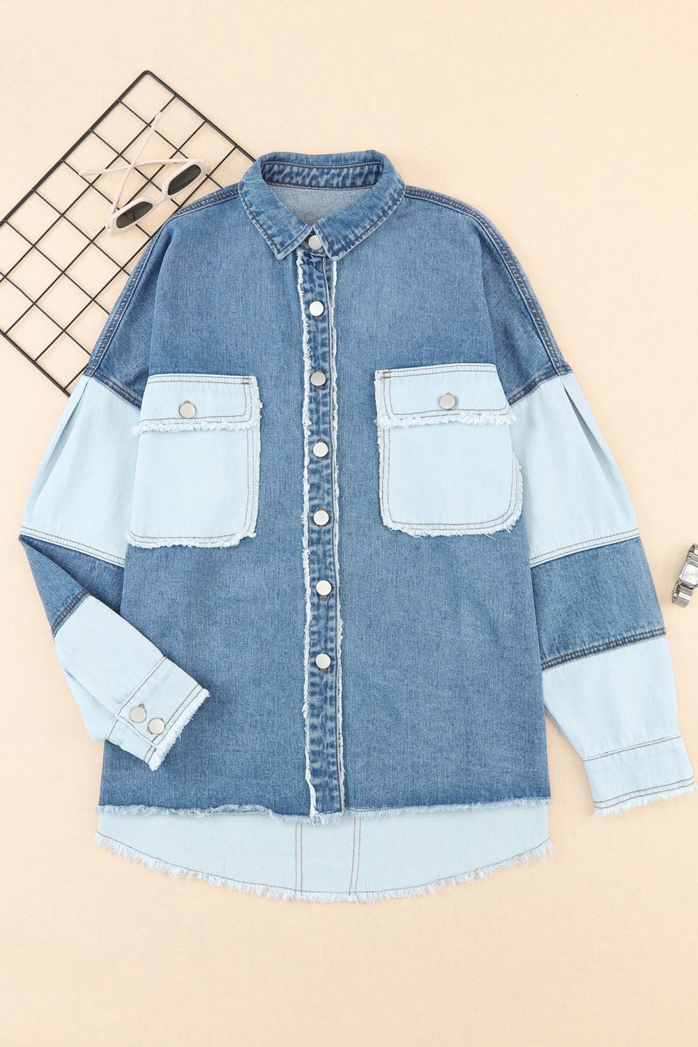 Oversized Patchwork Denim Jacket LT