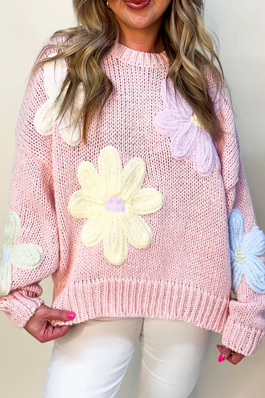 Pink Flower Sweater LT