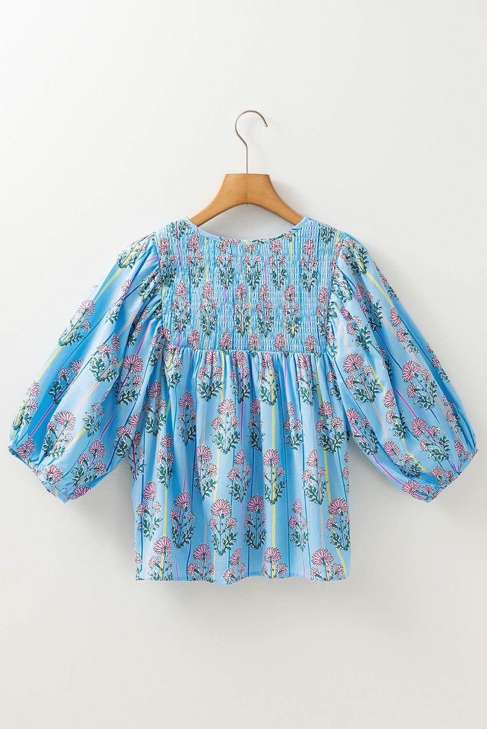 Sky Blue Floral Blouse March.