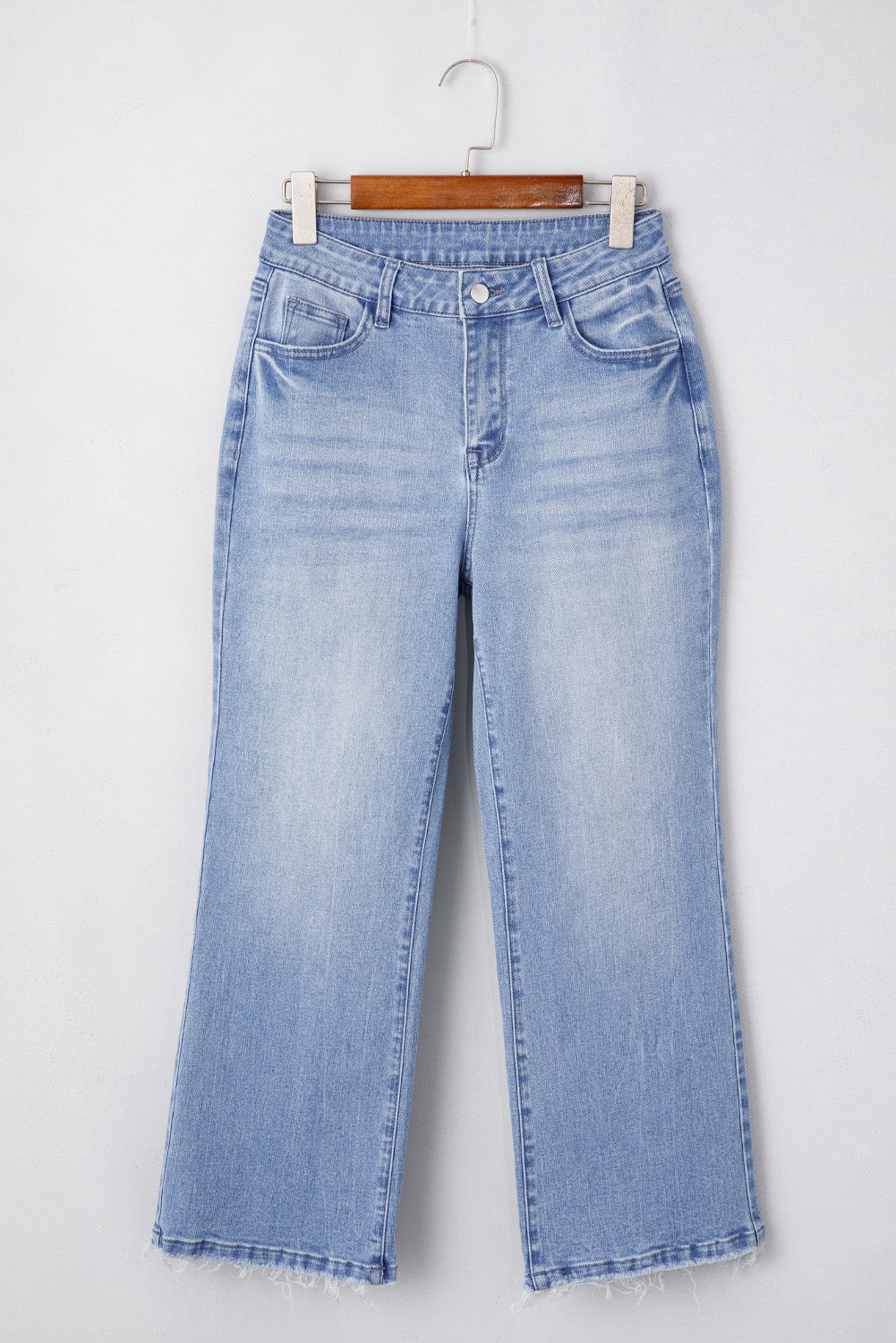 Light Blue Raw Hem Jeans LT