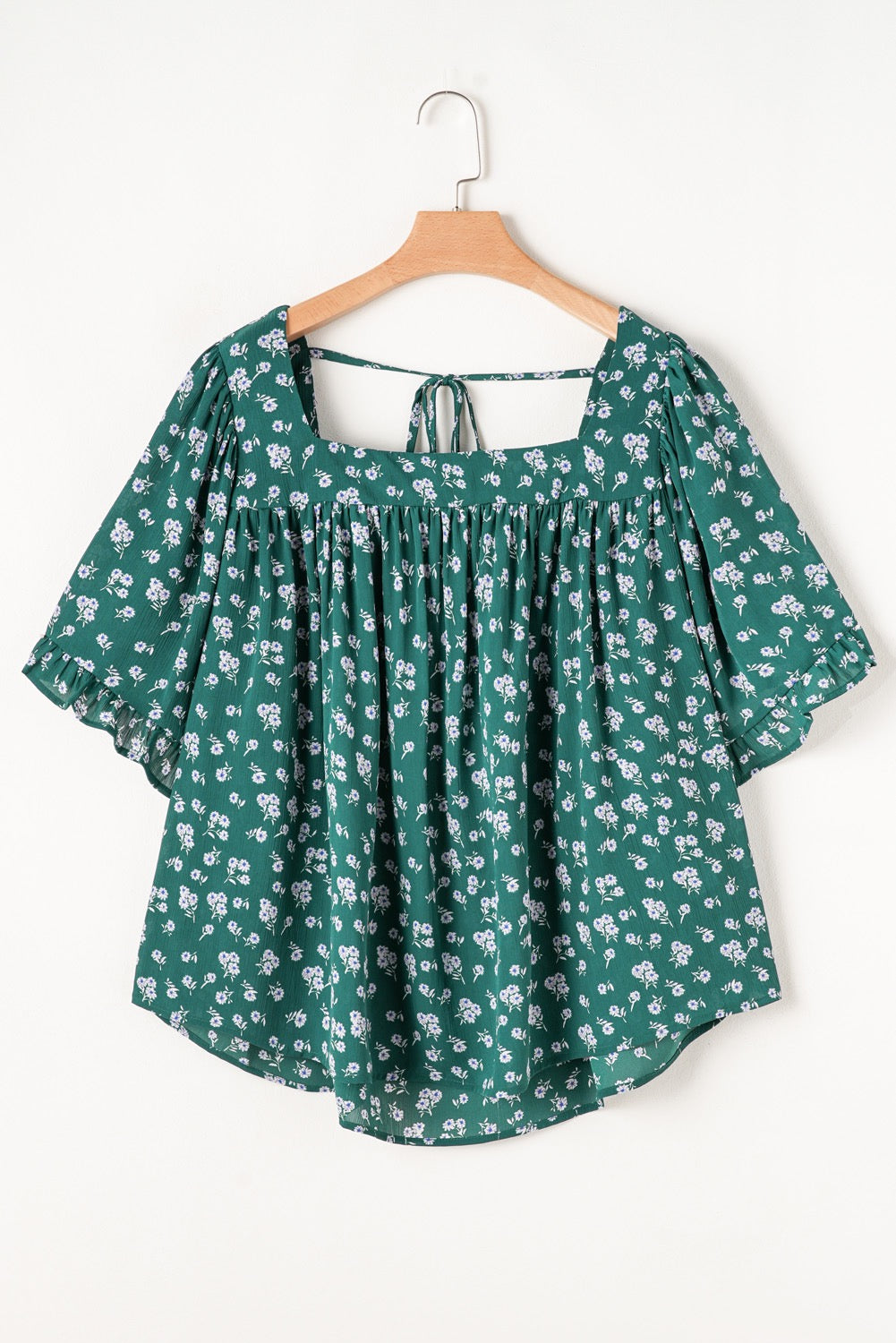 Green Floral Plus Size Blouse LT