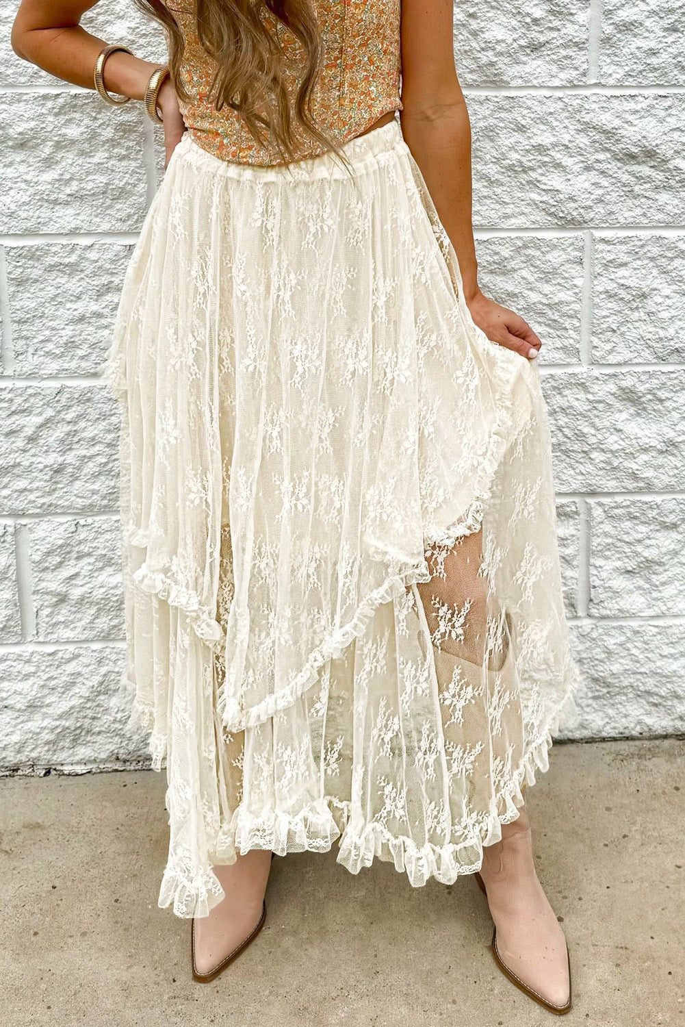 Boho Lace Maxi Skirt LT