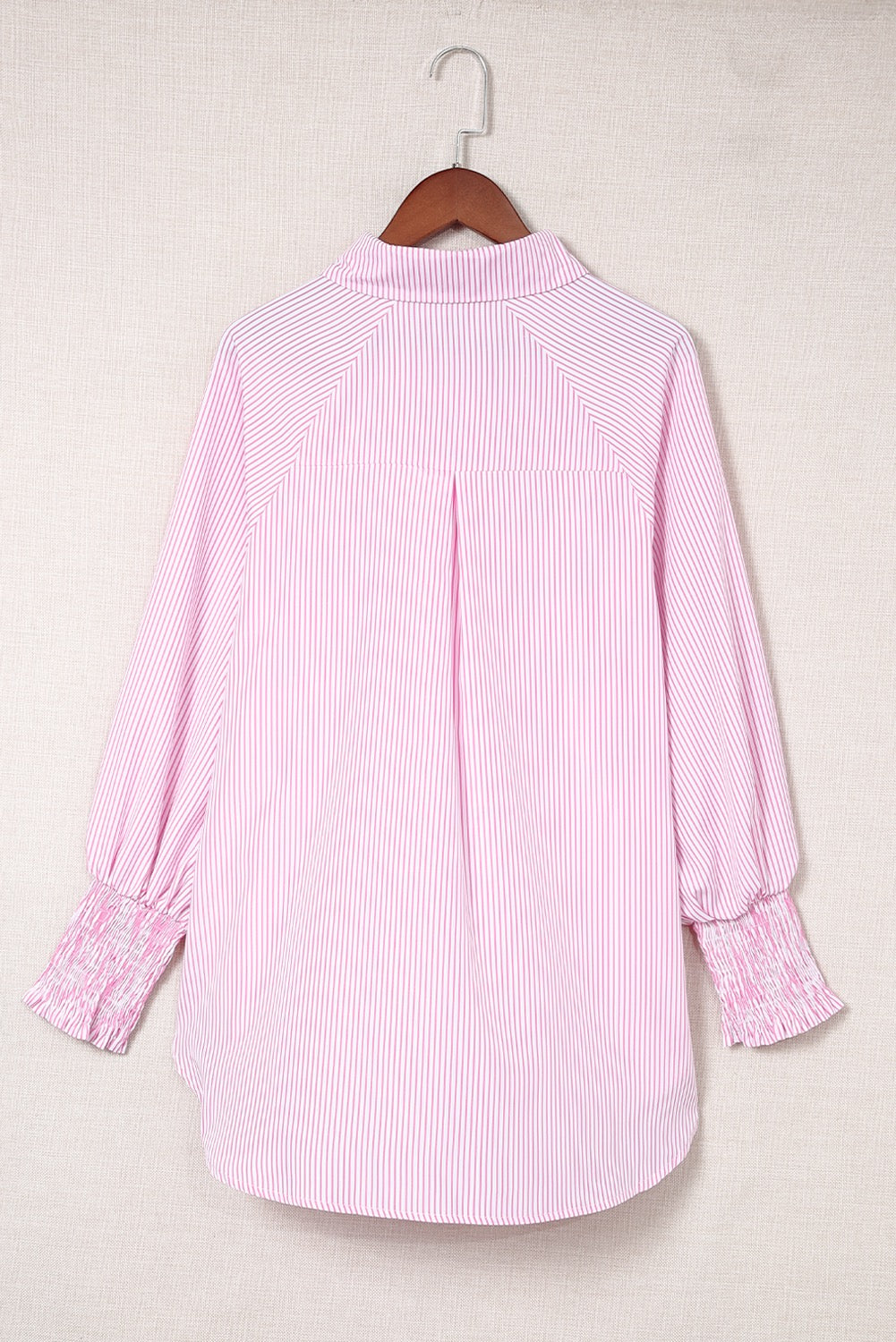 Pink Smocked Boyfriend Shirt LT