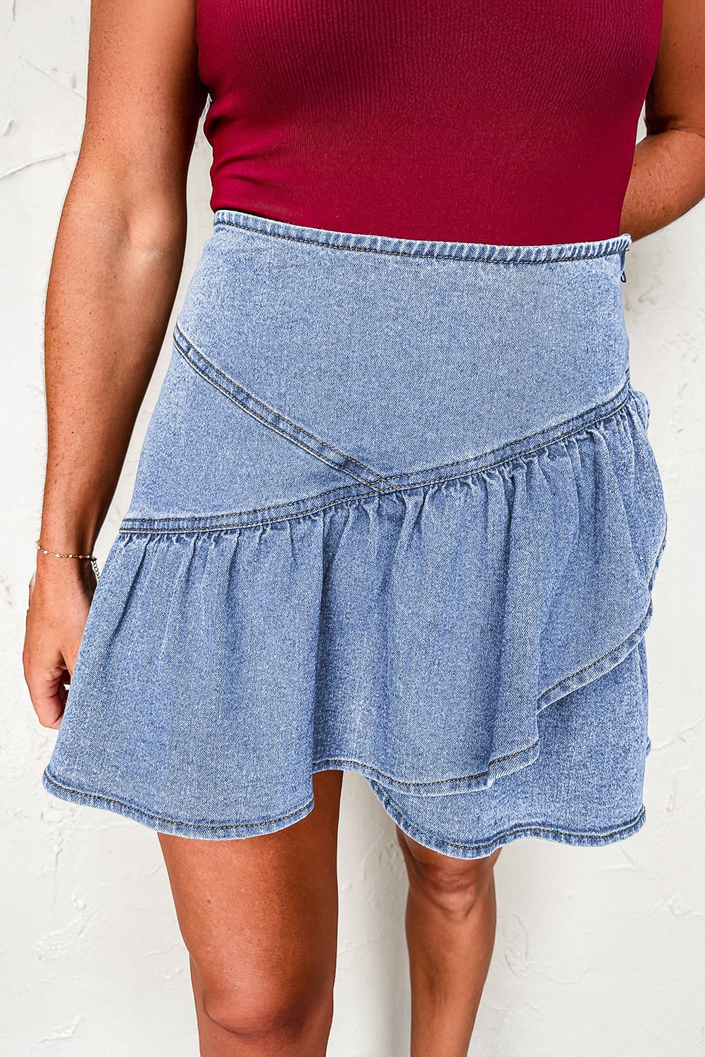 Denim Overlay Skirt RTS