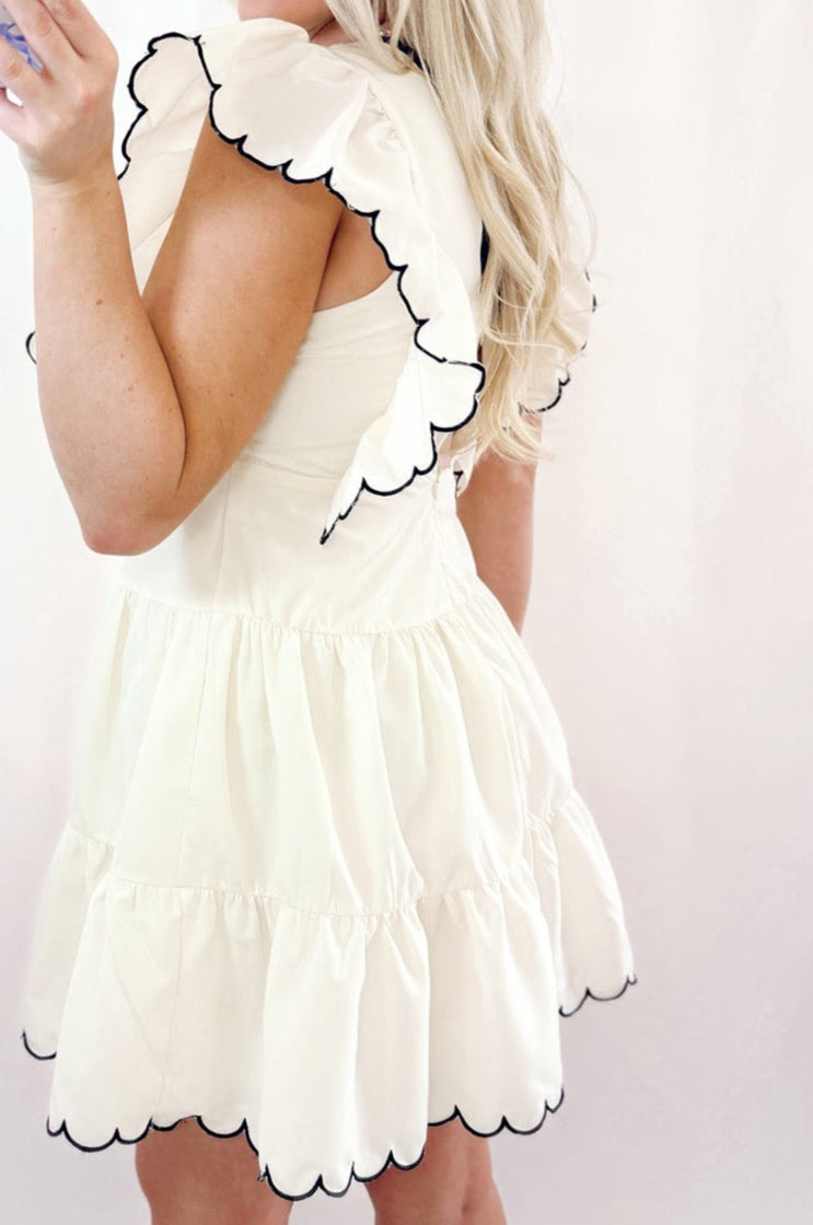 White Scalloped Dress LT