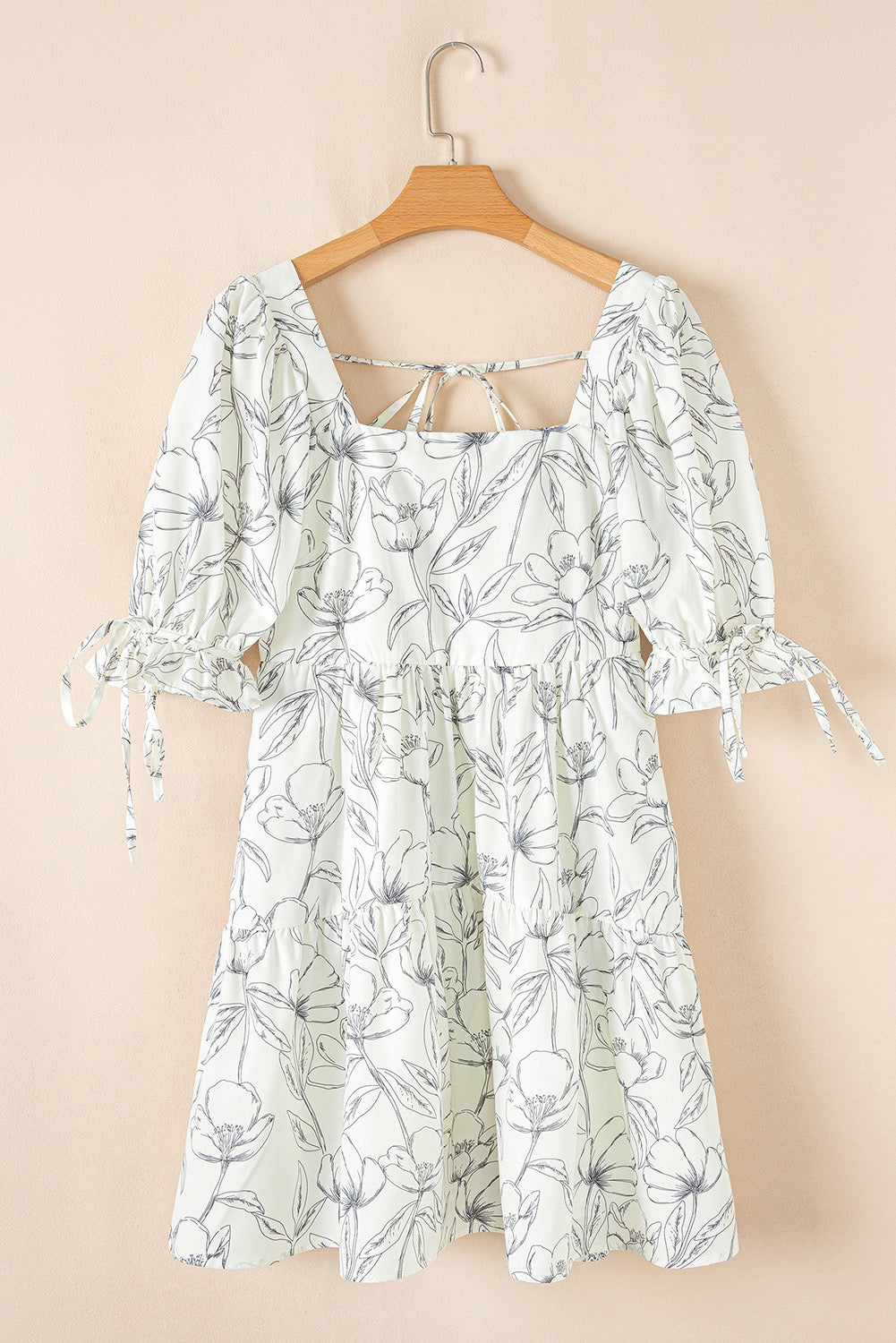 Offwhite Floral Babydoll Dress LT