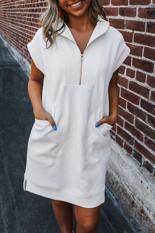 White Zip Up Dress LT