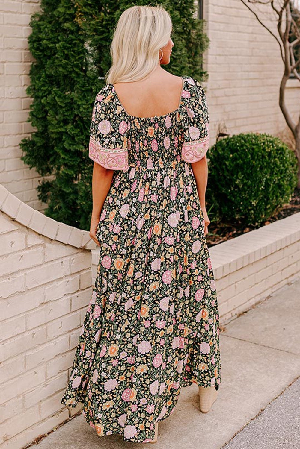 Black Boho Floral Maxi LT