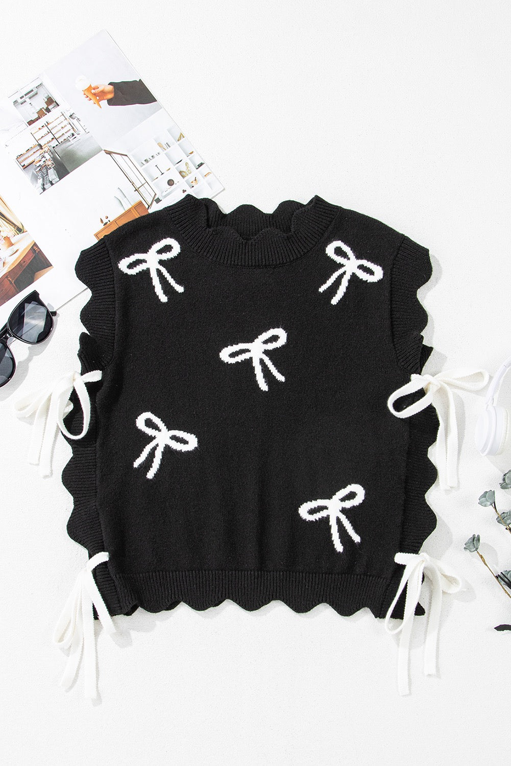 Black Bow Sweater Top LT