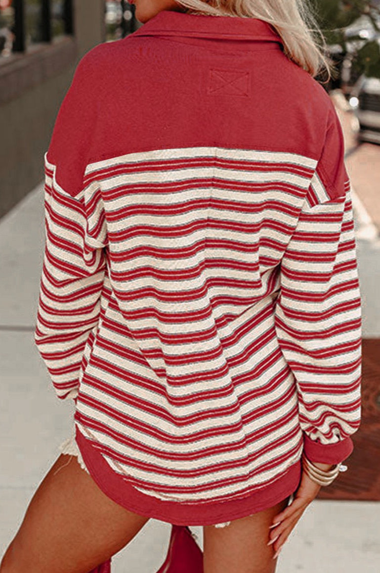 Red Striped Pullover LT