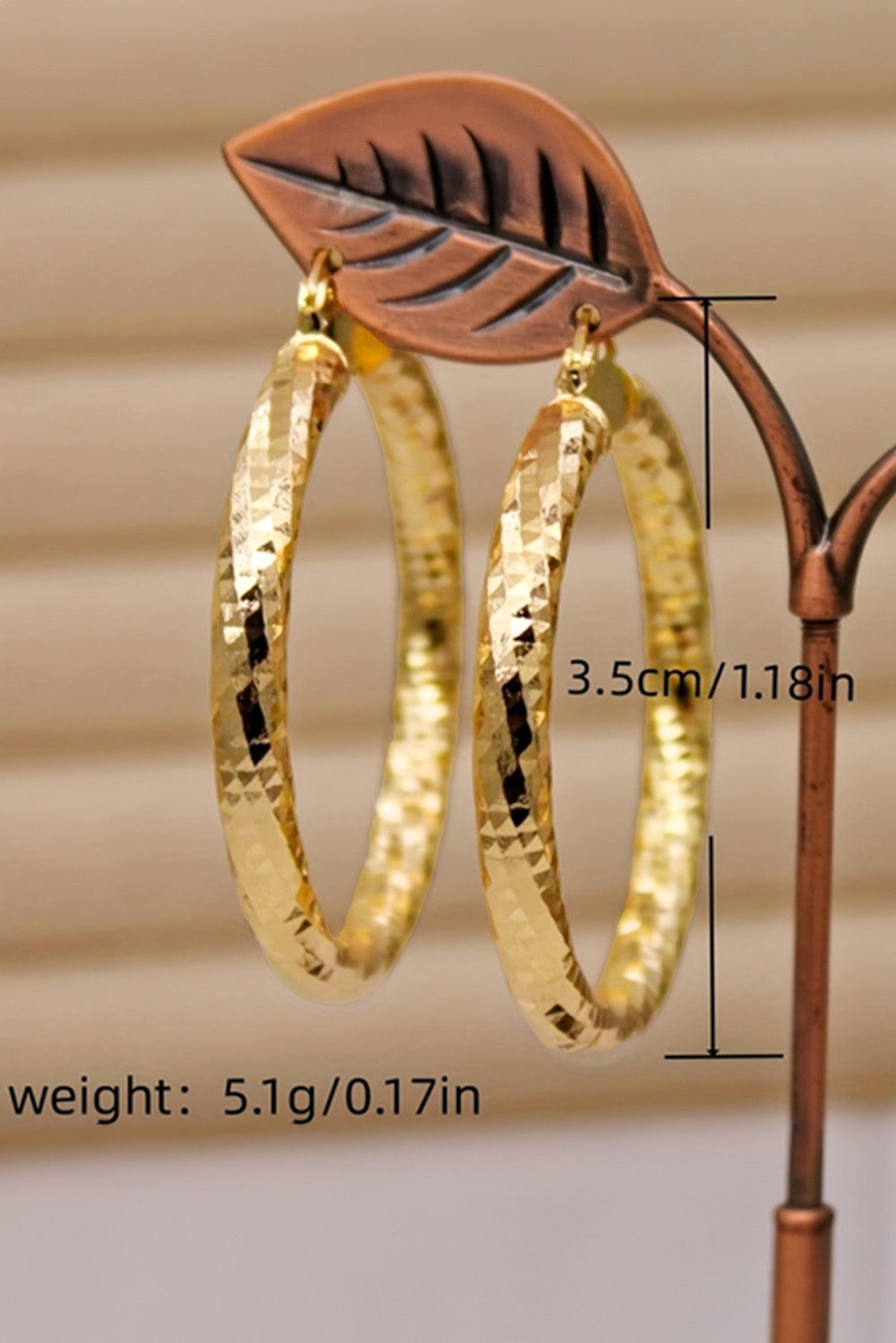 Gold Textured Hoops LT