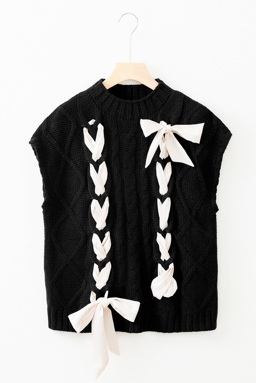 Black Bow Ribbon Sweater Vest LT