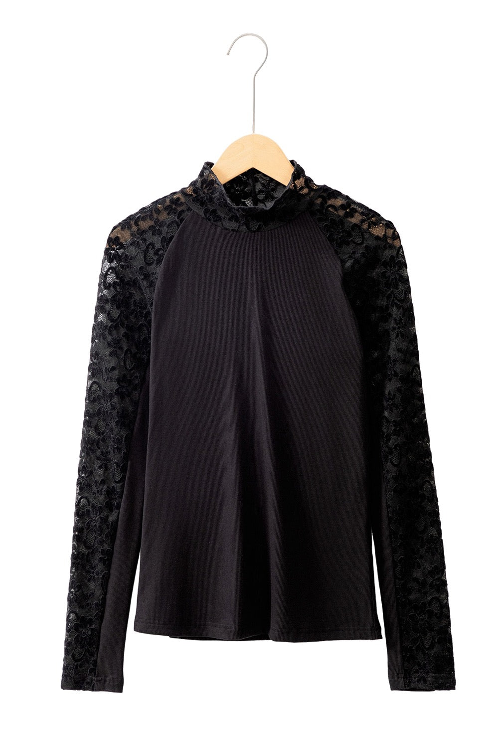 Black Lace Sleeve Top LT