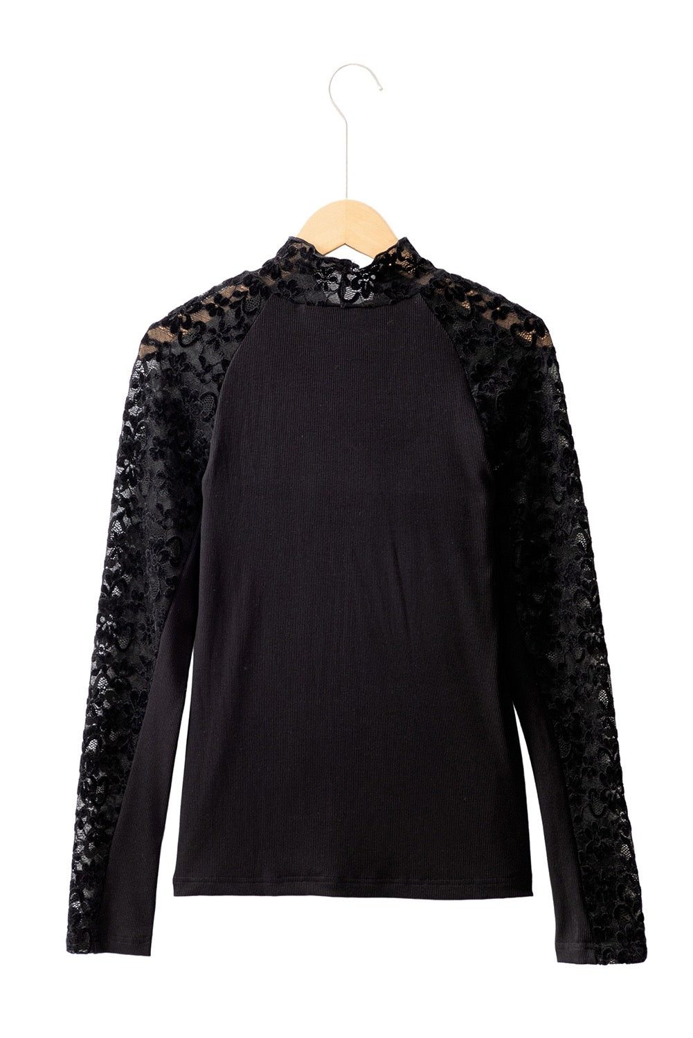 Black Lace Sleeve Top LT