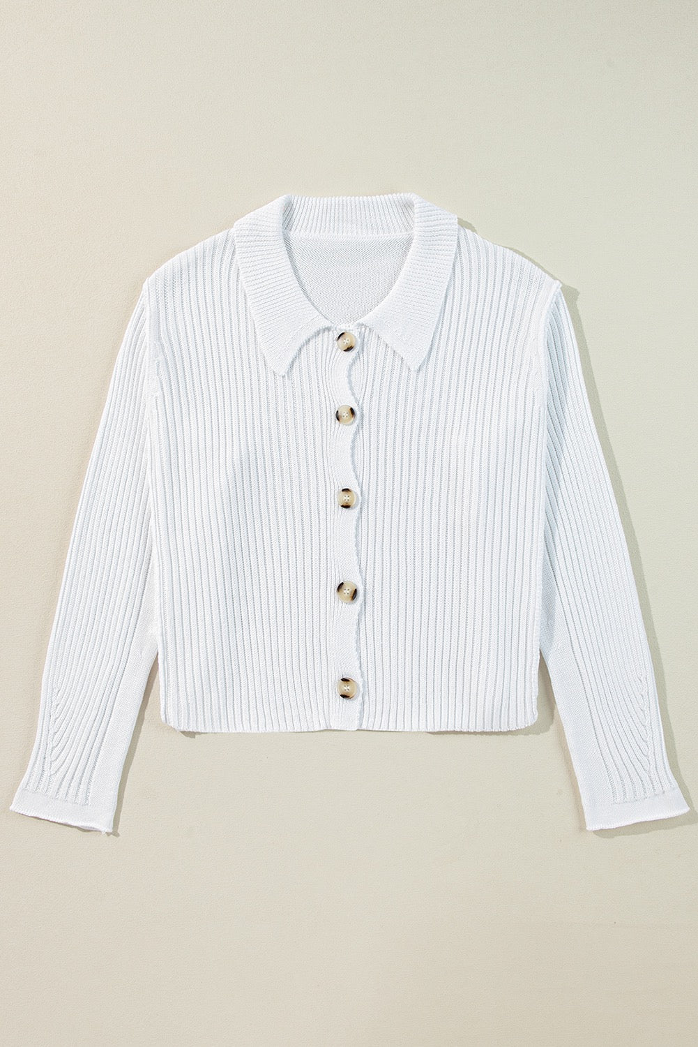 White Button Up Sweater LT