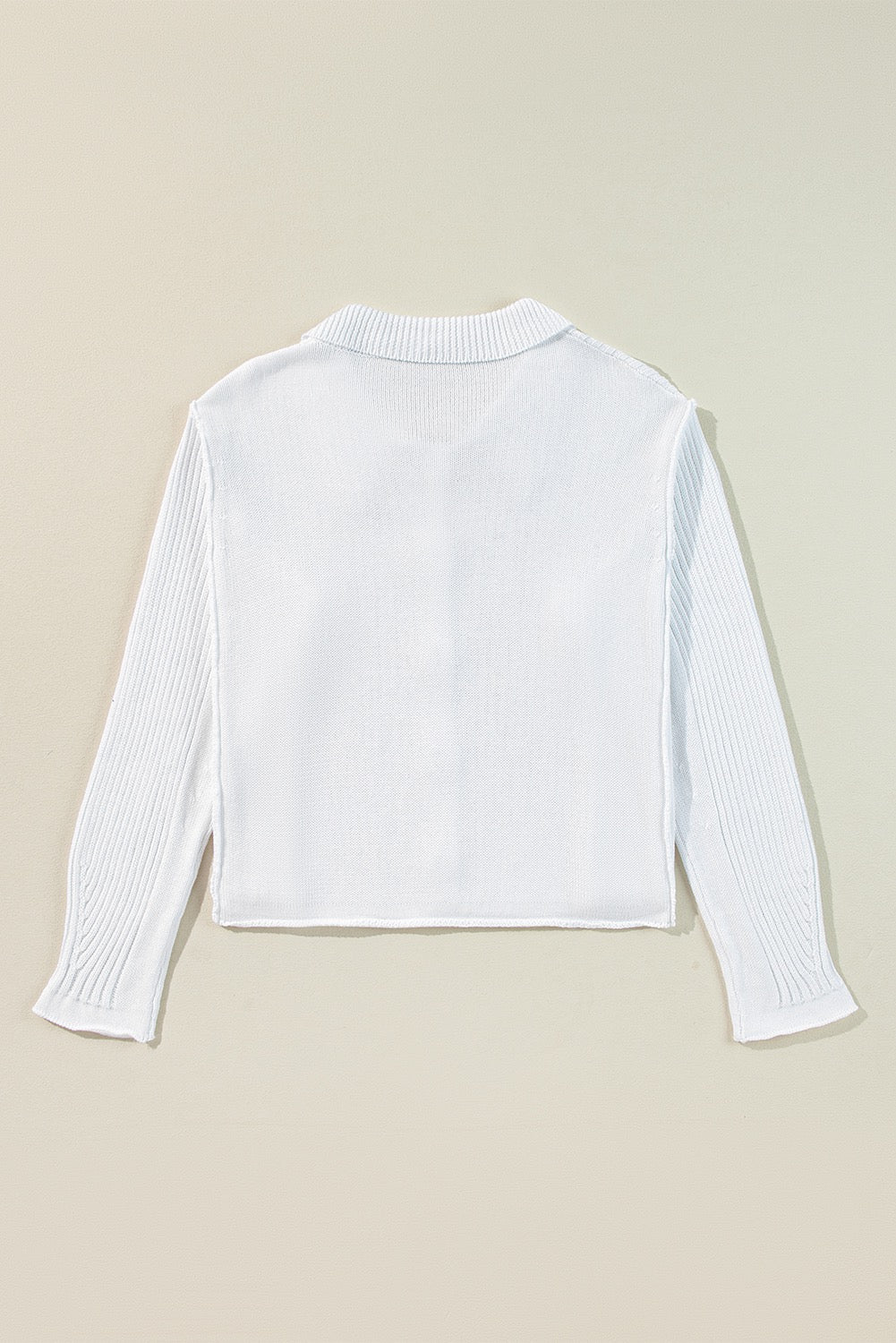 White Button Up Sweater LT