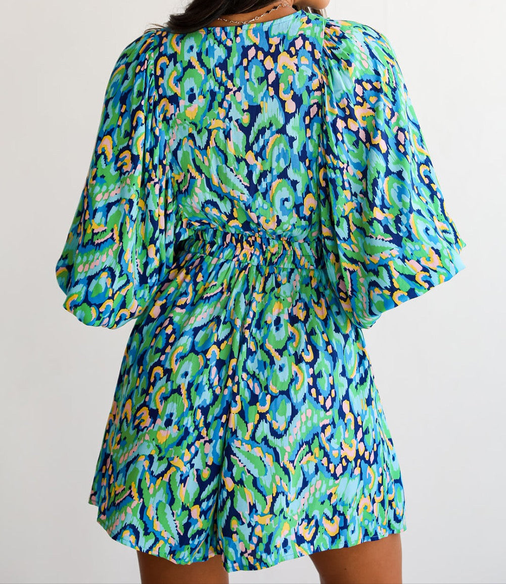 Blue Abstract Romper LT