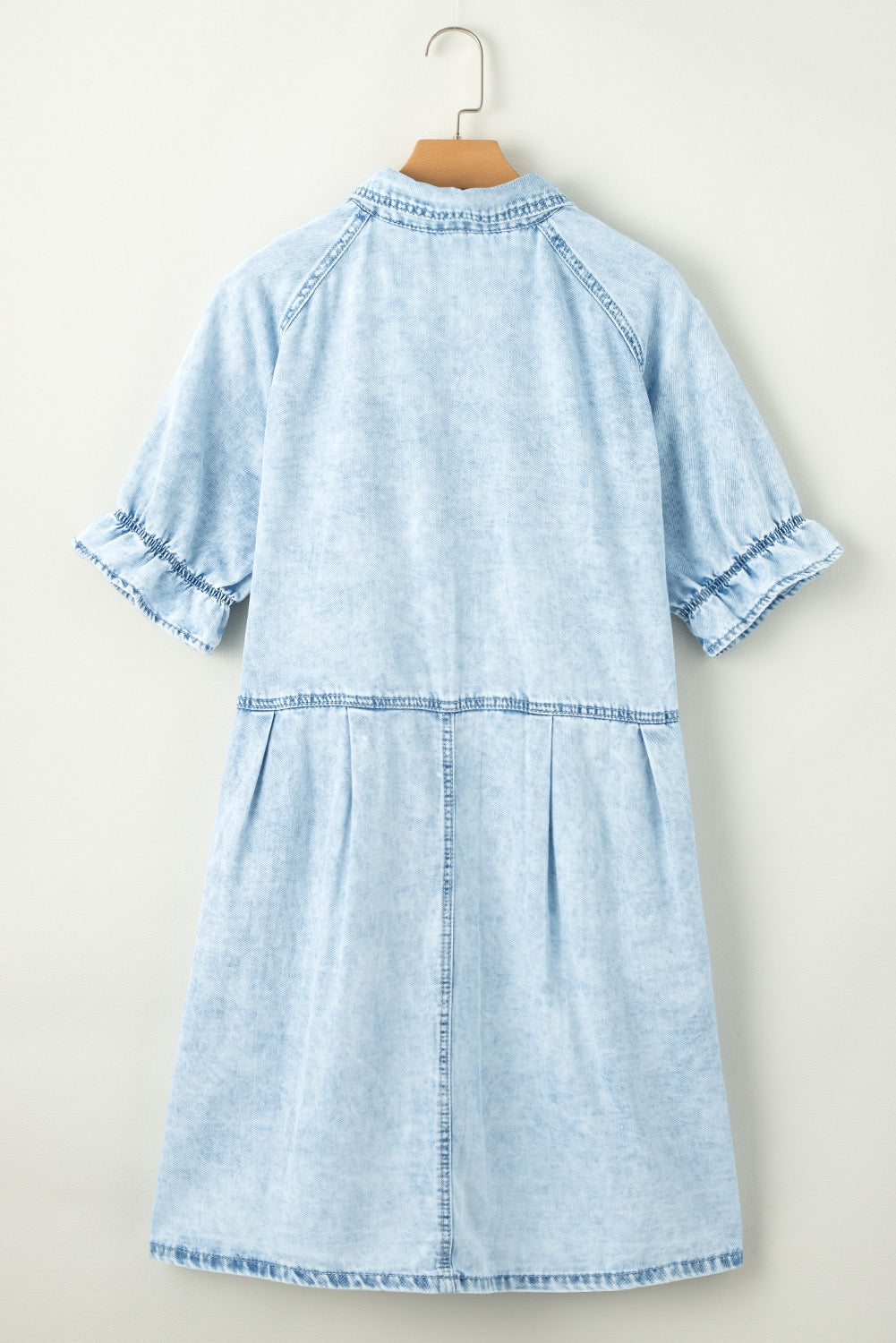 Ruffle Button Up Denim Dress LT