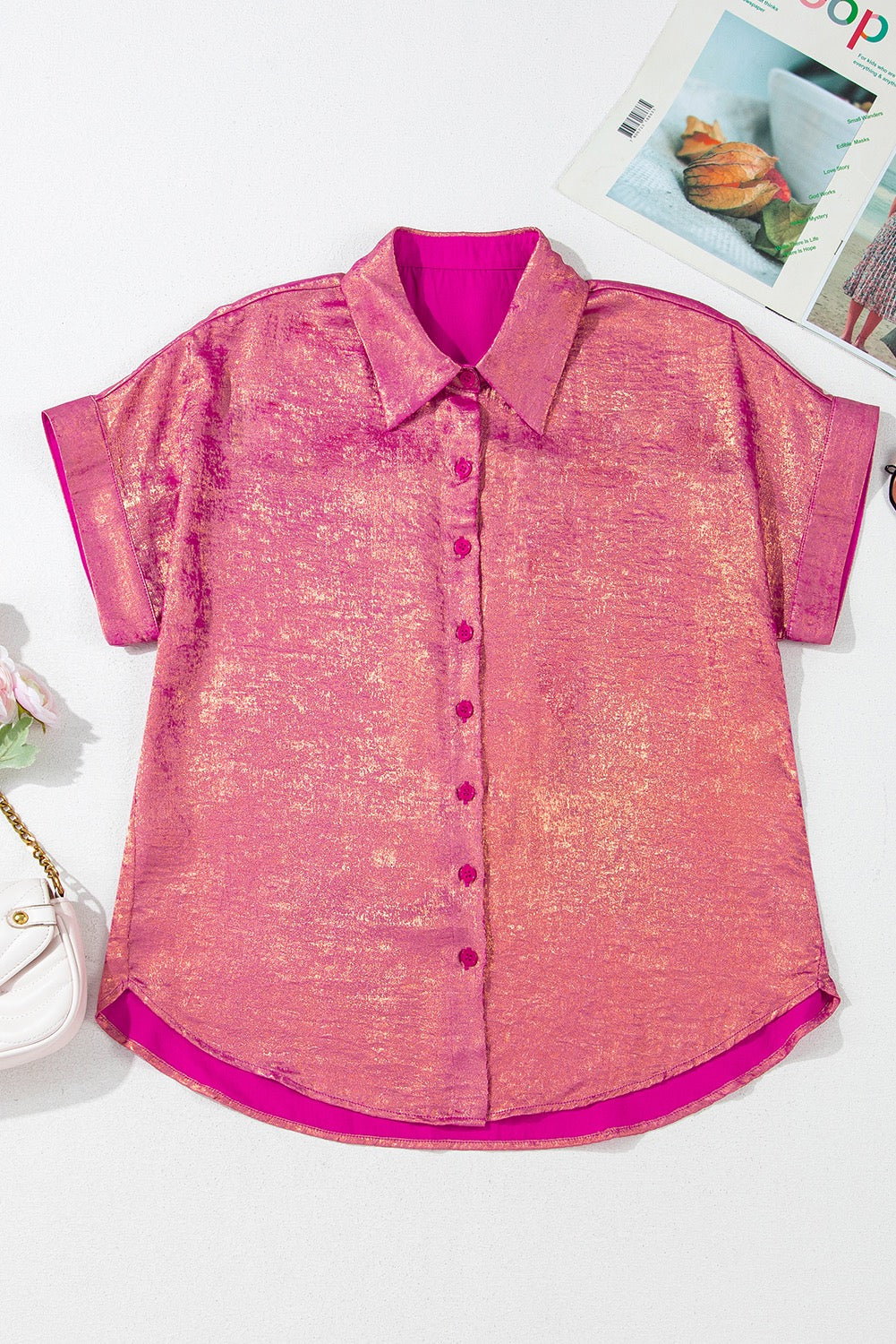 Pink Metallic Blouse LT