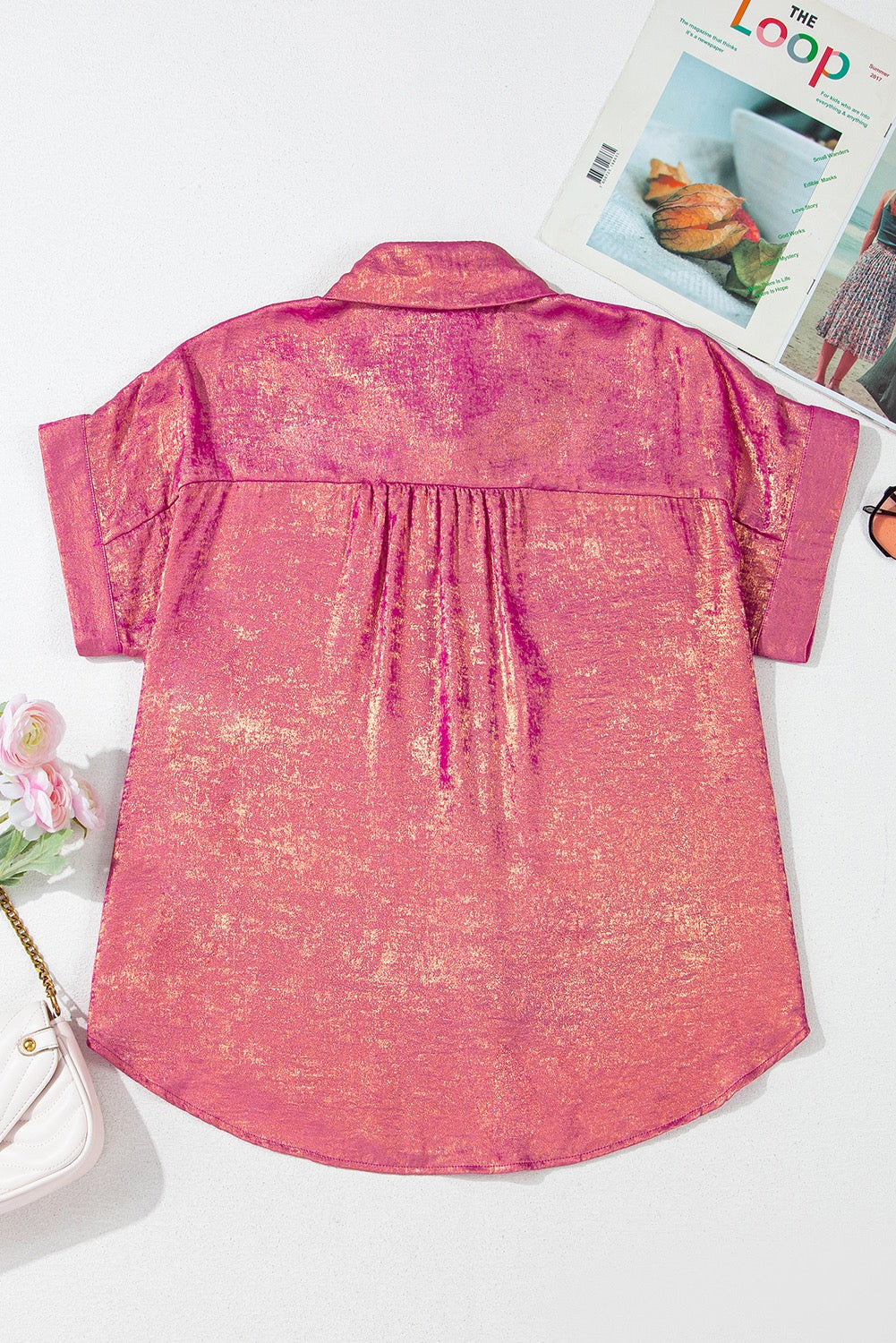 Pink Metallic Blouse LT