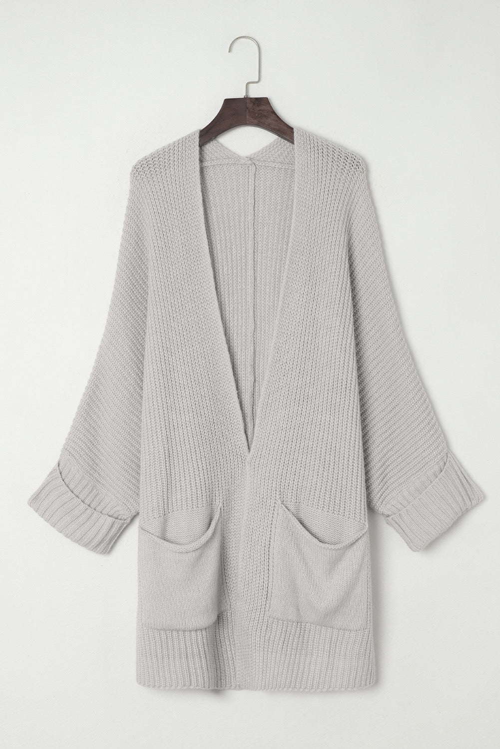 Grey Chunky Knit Cardigan LT