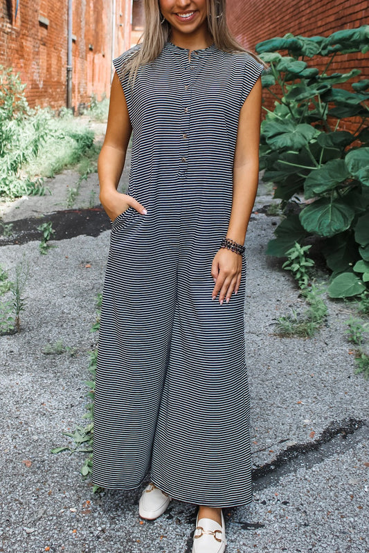 Black Striped Jumpsuit LT