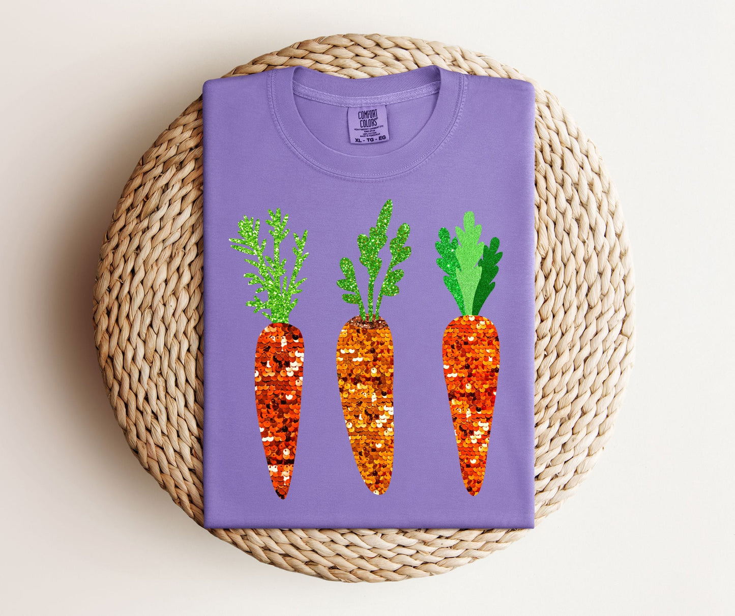 Faux Sequin Carrot Tee.