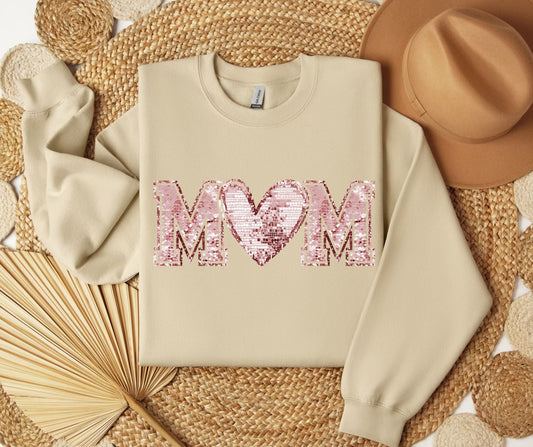 Faux Sequin Mom SWEATSHIRT.