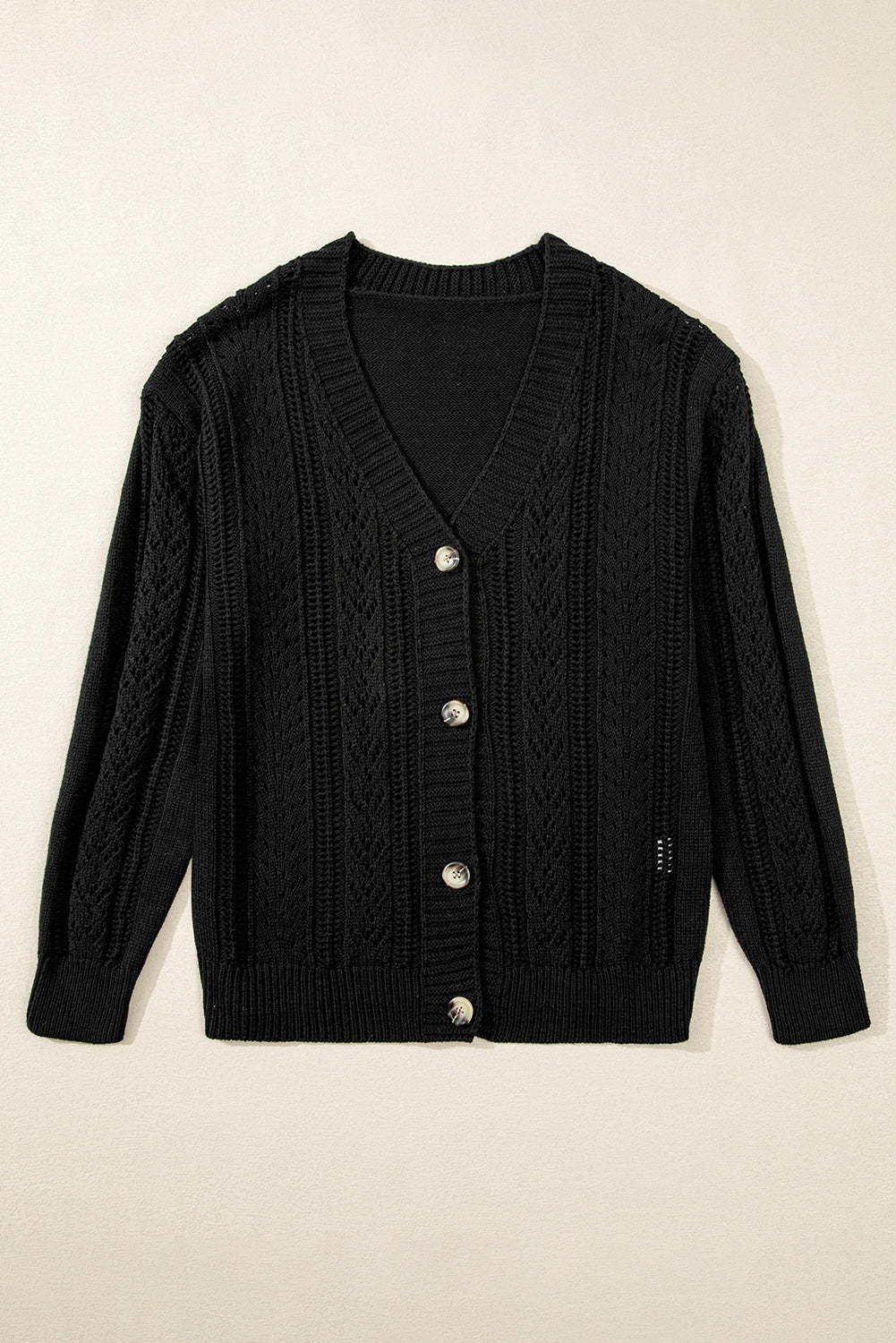 Black Drop Shoulder Cardigan LT