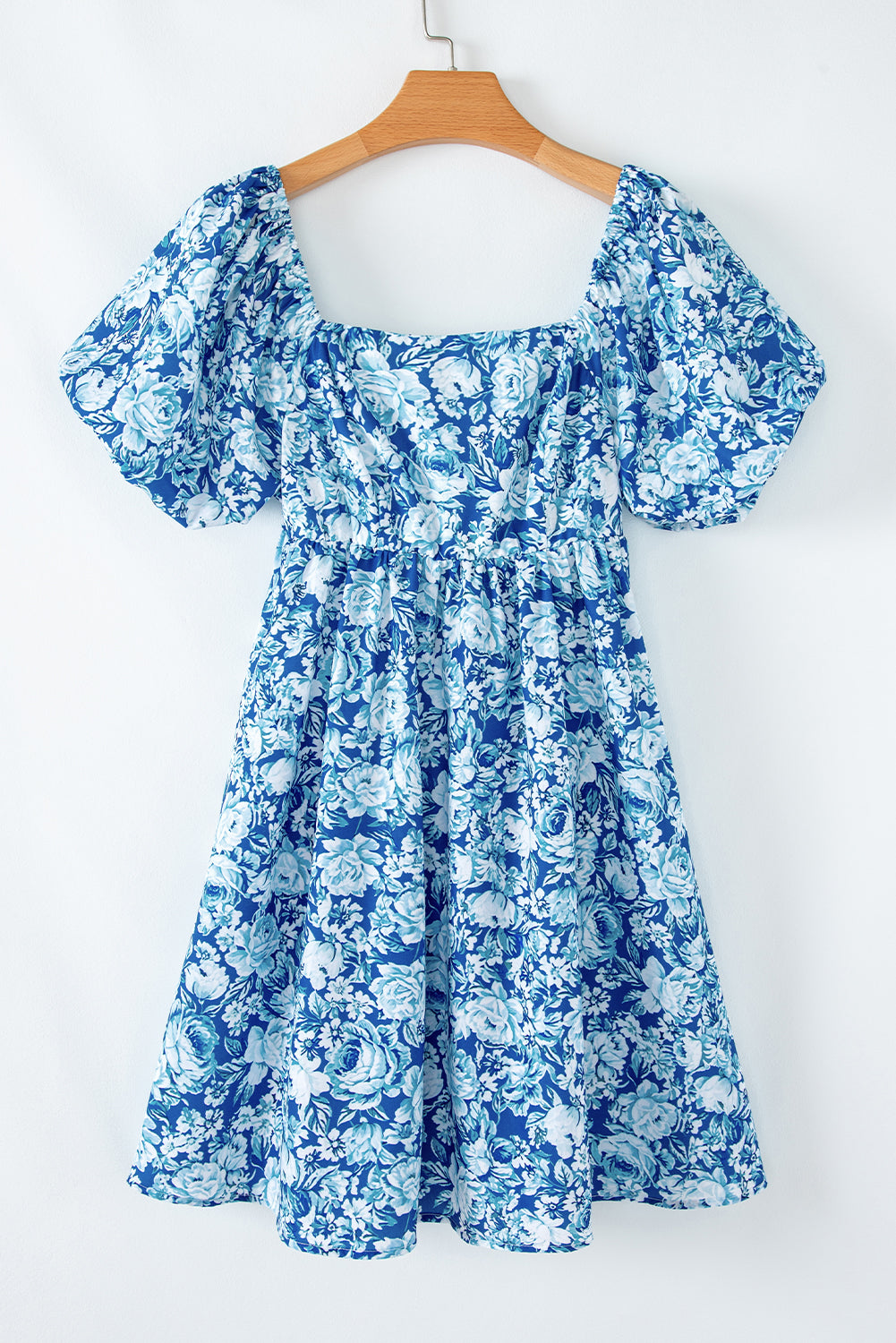 Blue Floral Babydoll Mini Dress LT