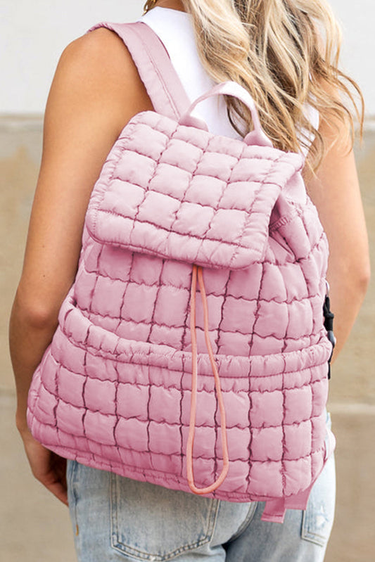 Pink Quilted Puffer Backpack LT