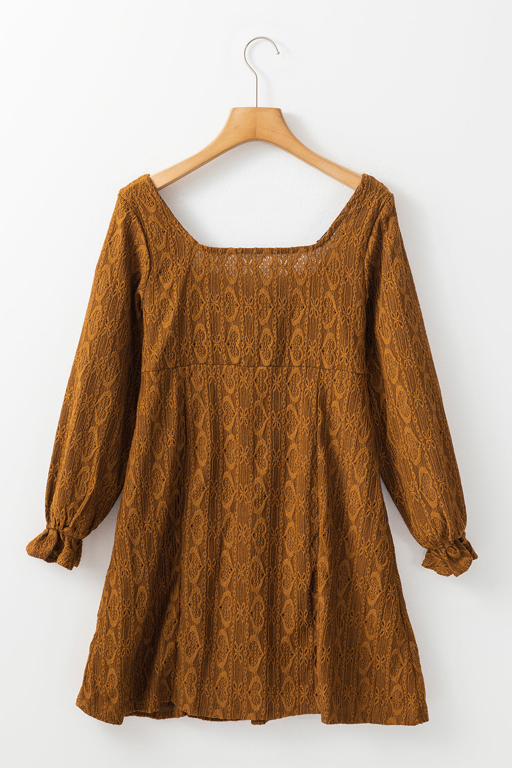 Chestnut Lace Crochet Mini Dress LT