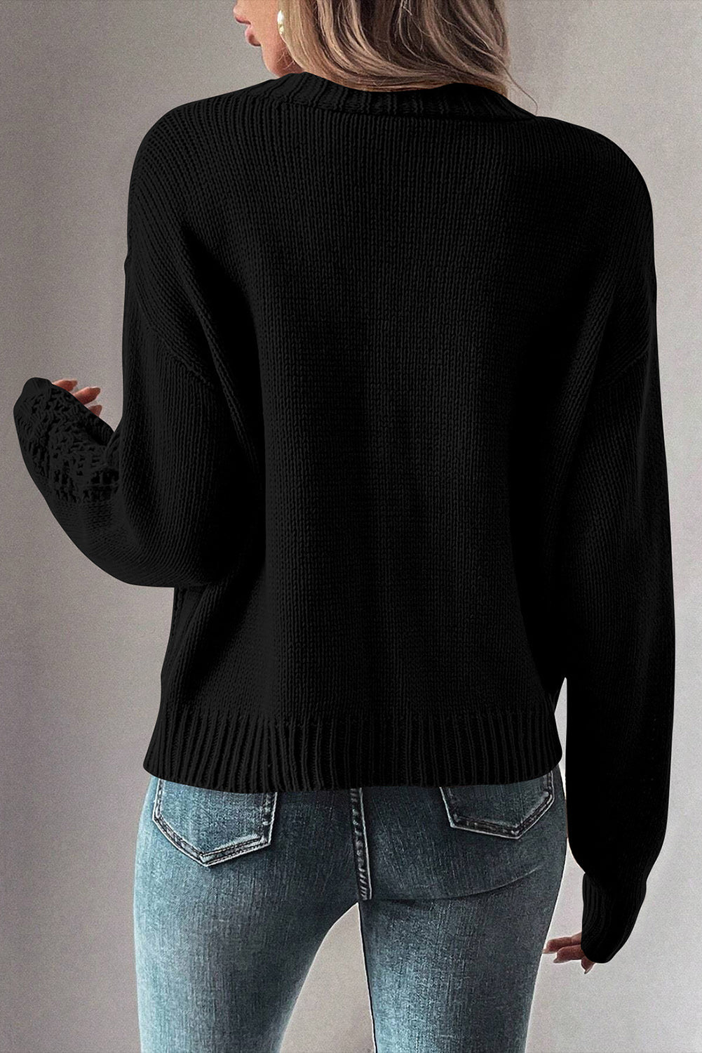 Black Drop Shoulder Cardigan LT