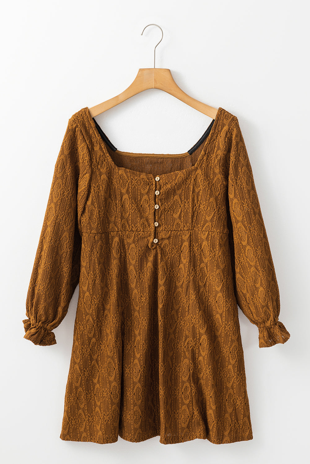 Chestnut Lace Crochet Mini Dress LT