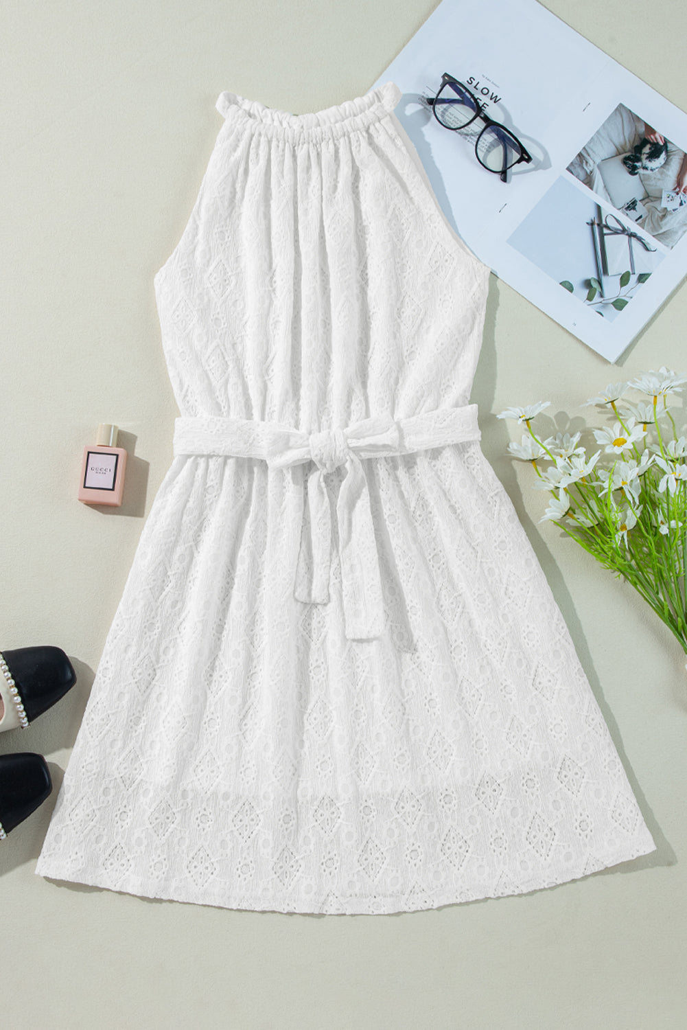 White Lace Mini Dress LT