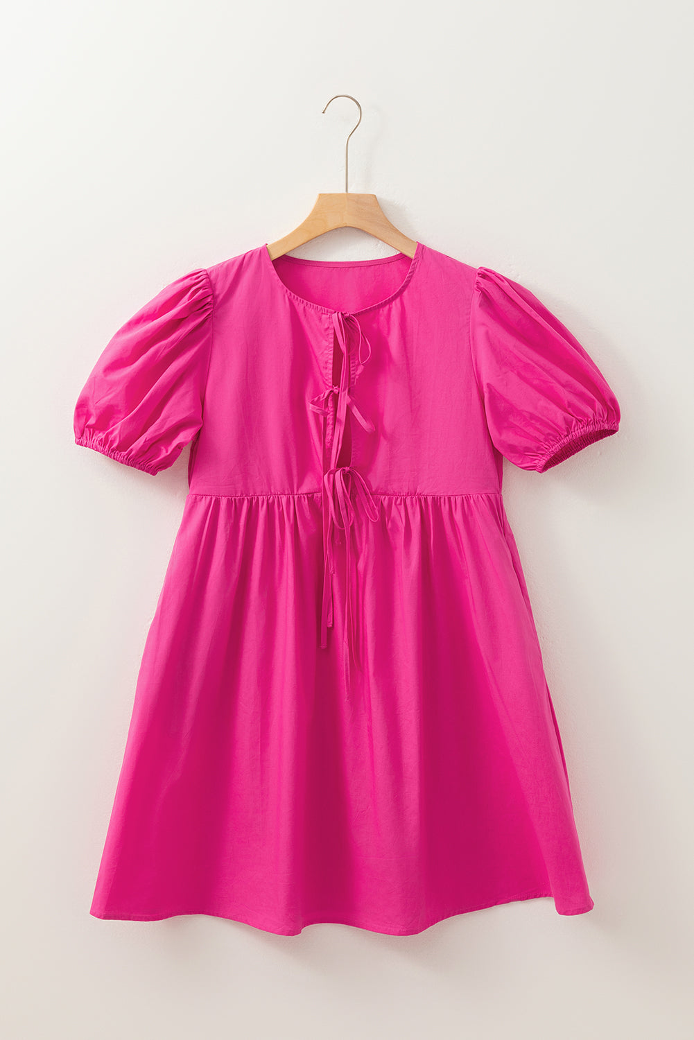 Pink Tie Front Mini Dress RTS