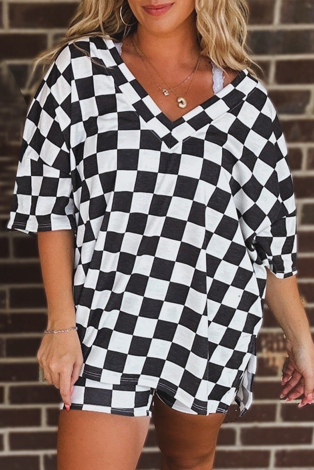 Black Checkered Patterned Set LT