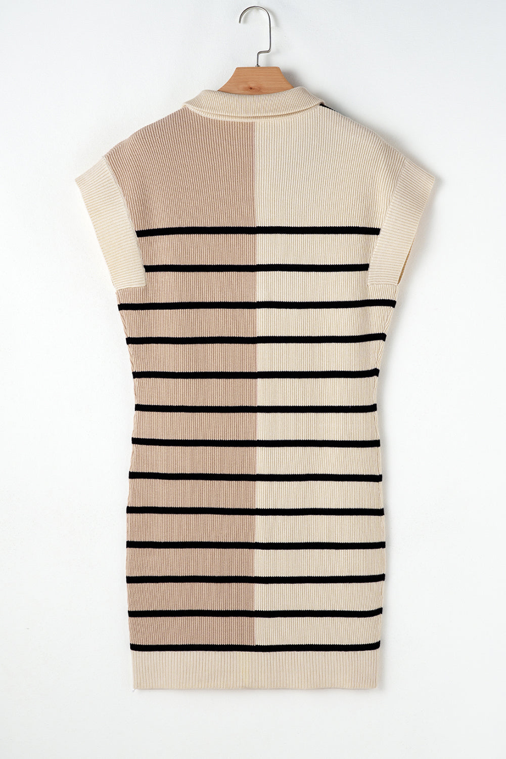 Colorblock Zip Collar Sweater Dress LT