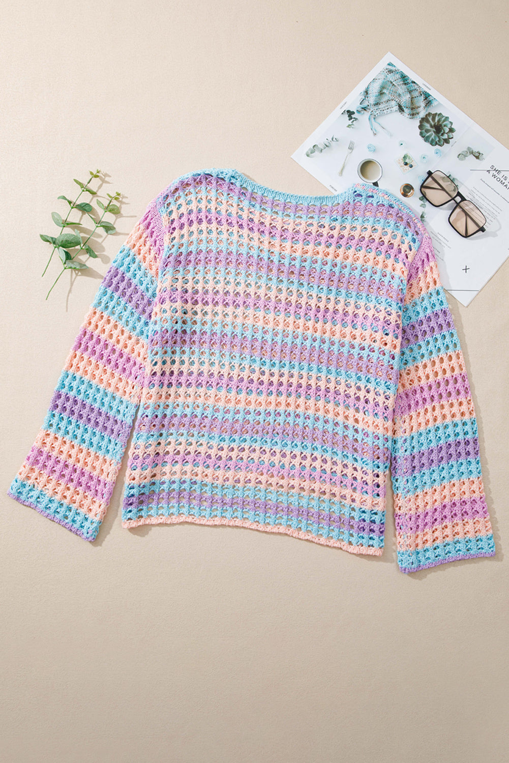 Purple Multi Stripe Knit Sweater RTS